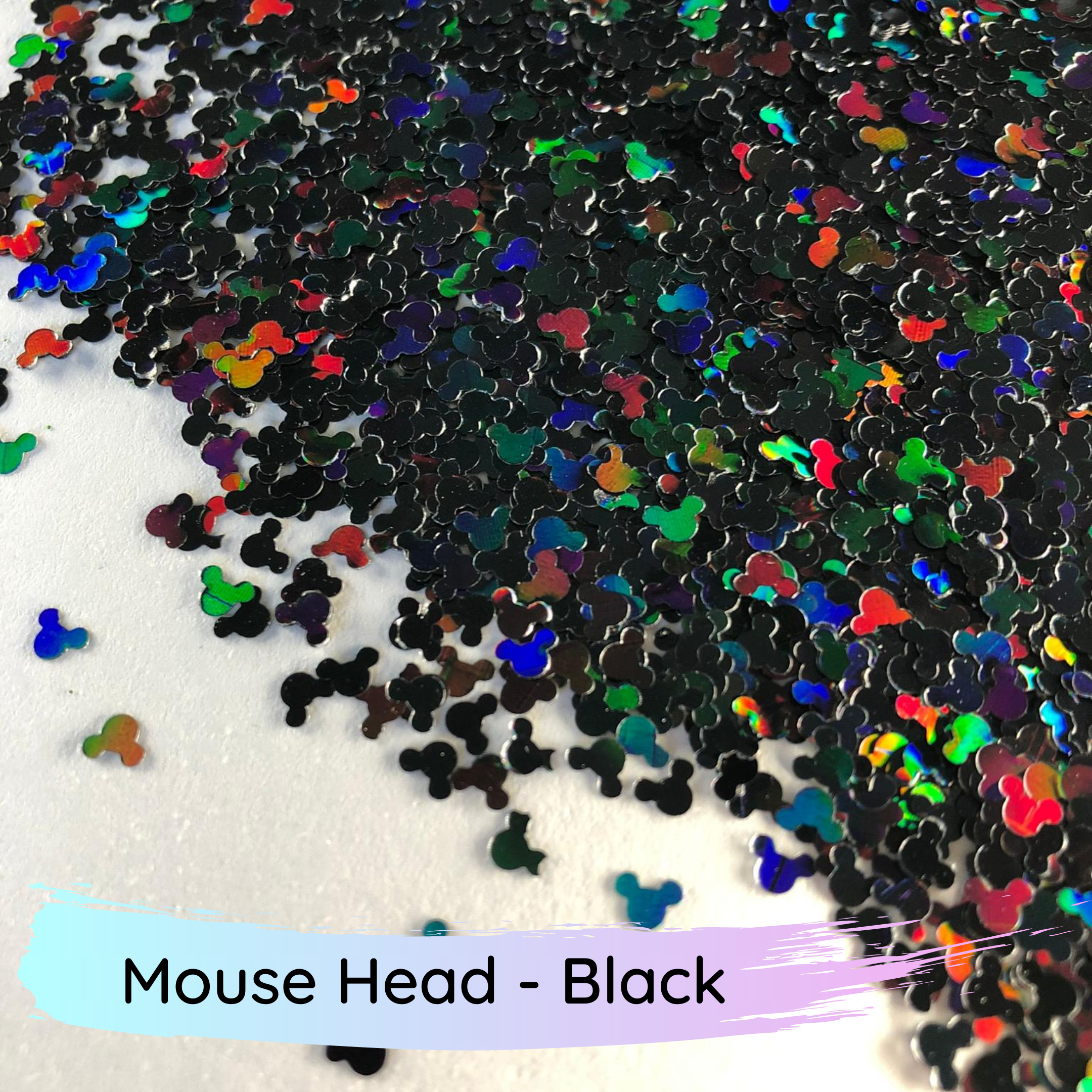 Chunky mix black mouse head polyester glitter
