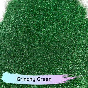 Extra fine green holographic polyester glitter