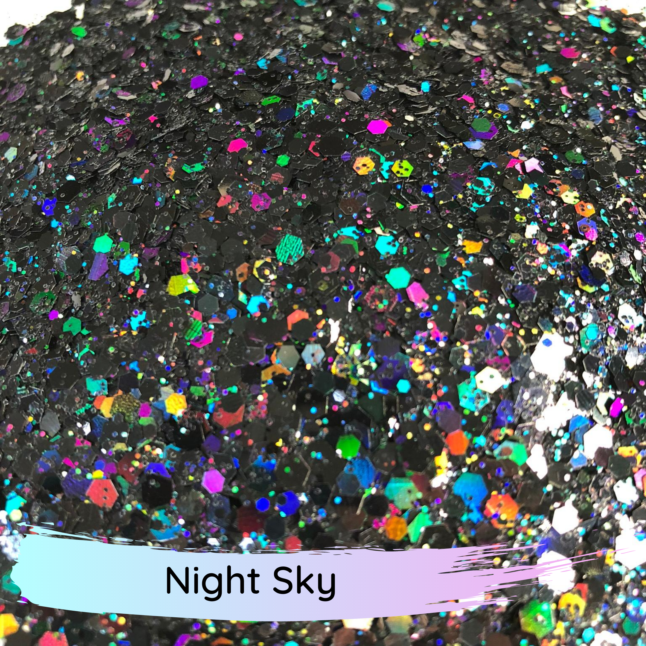 Chunky mix black holographic polyester glitter